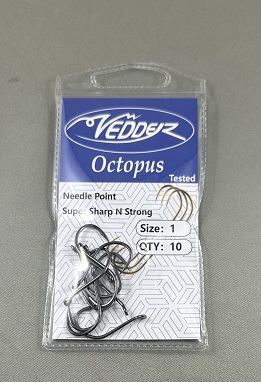 Ochook10-8 Vedder Octopus Barb Hook Black ＃ 8 10-Pack